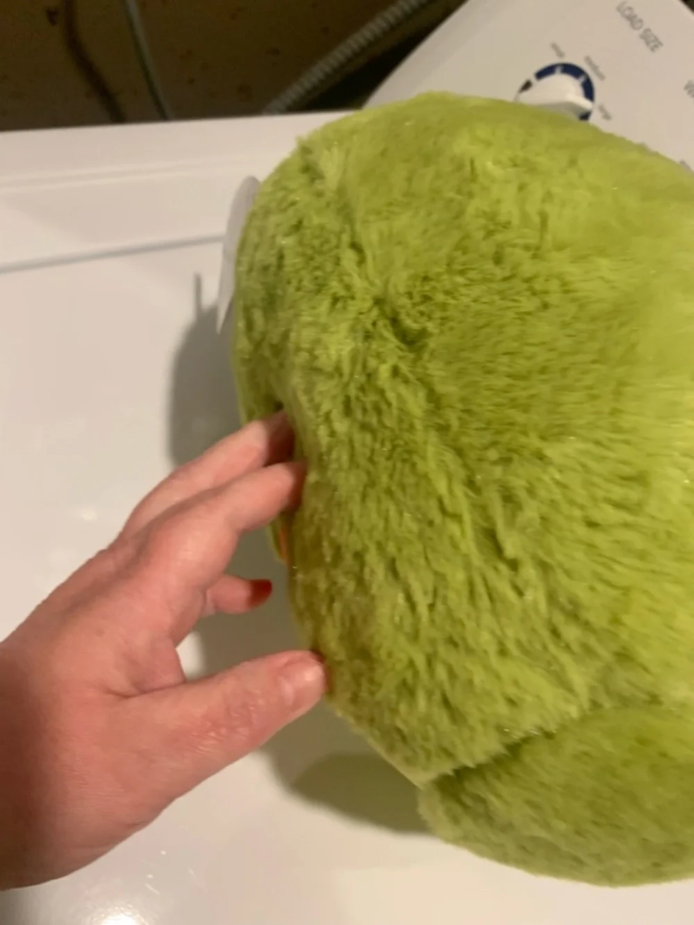 Plush Grinch Character Pillow with Heart Patch - Lime Green